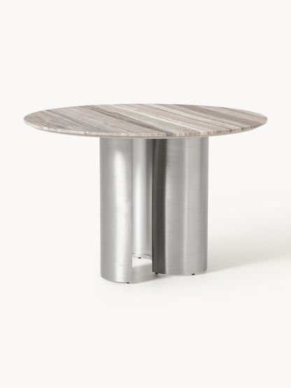 Noamvir Round Dining Table with Marble Tabletop, Ø 120 cm