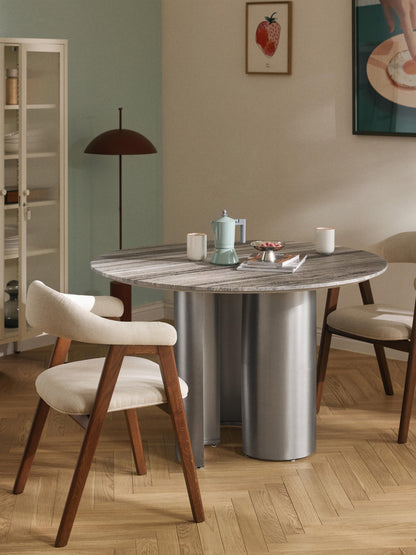 Noamvir Round Dining Table with Marble Tabletop, Ø 120 cm