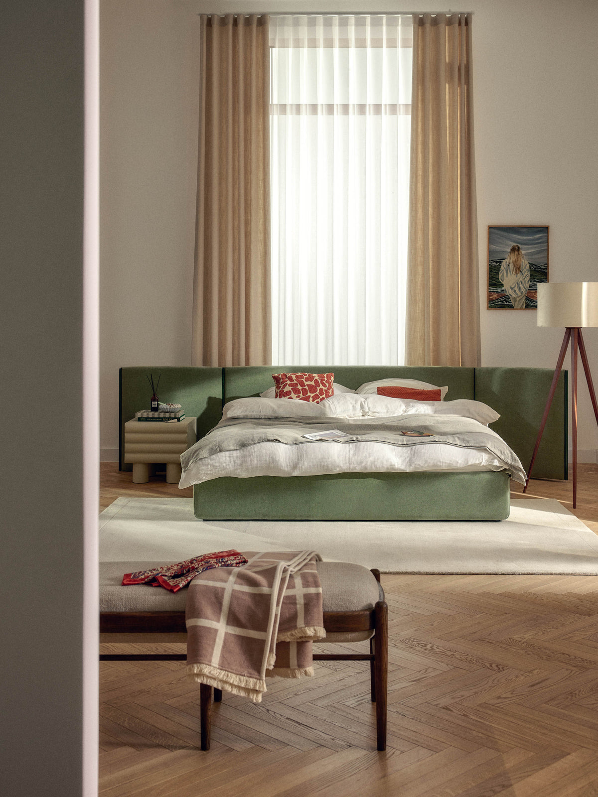 Otridge Upholstered Bed with Folding Headboard