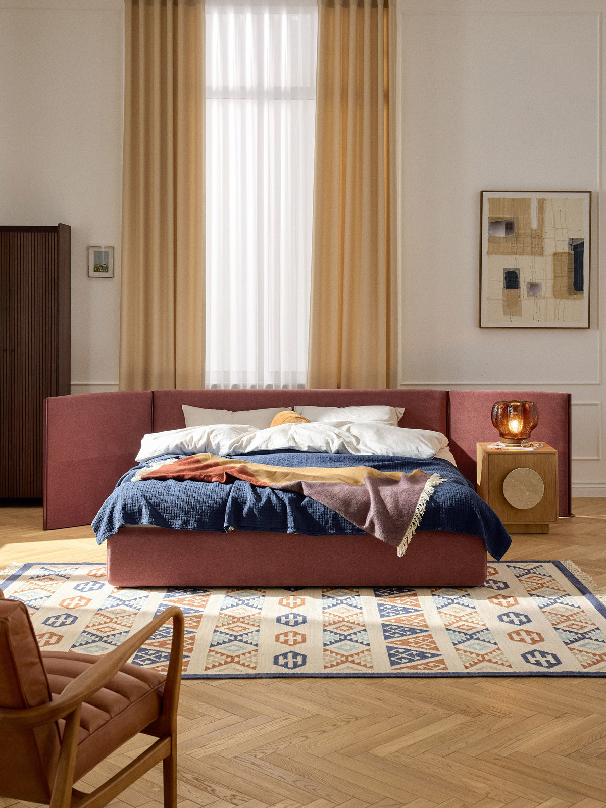 Otridge Upholstered Bed with Folding Headboard