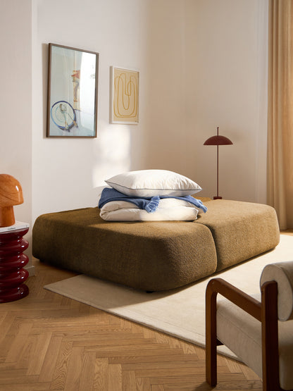 Paoquin Teddy Bouclé Sofa Bed with Storage