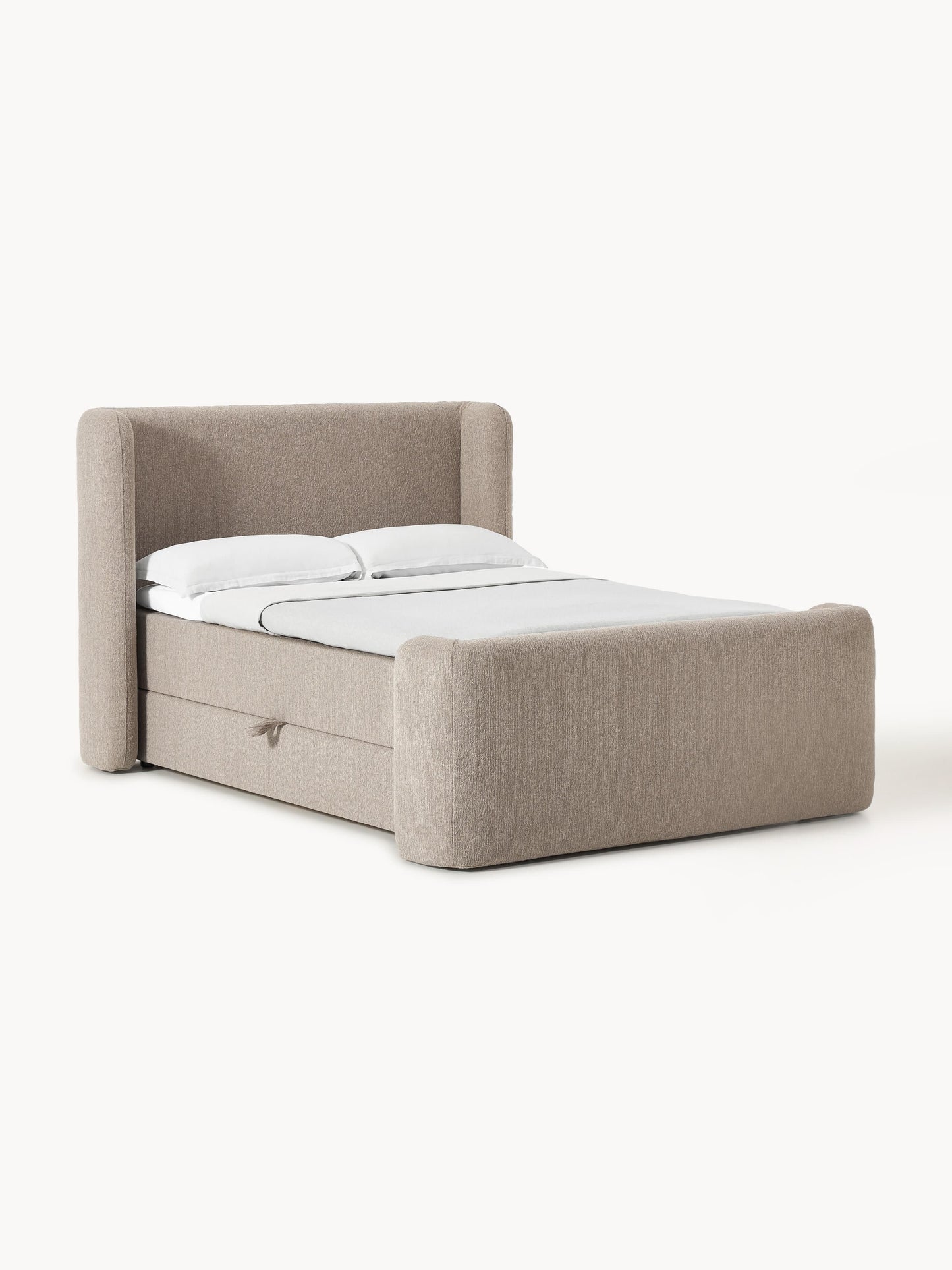 Perlyth Bouclé Box Spring Bed with Storage