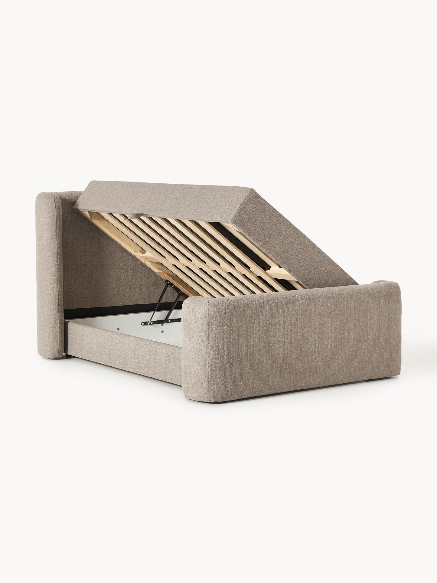 Perlyth Bouclé Box Spring Bed with Storage