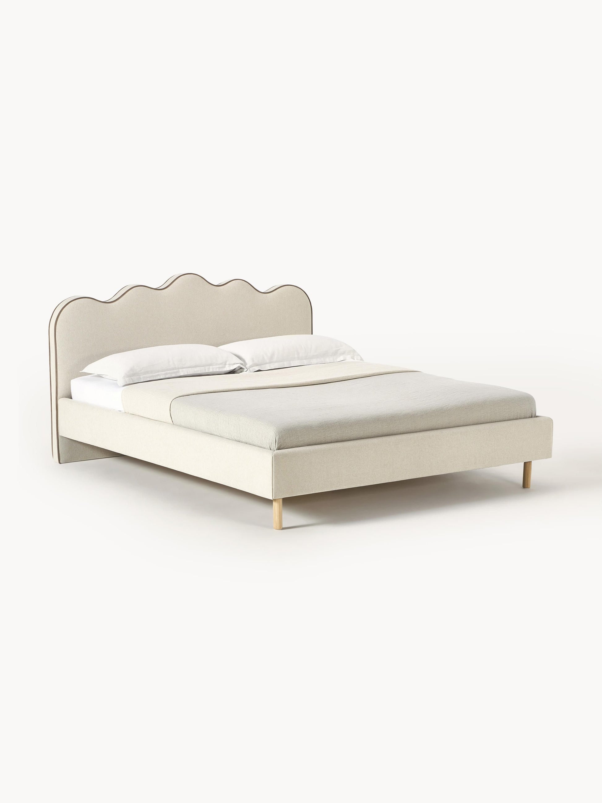 Romkade Upholstered Bed with Wavy Headboard