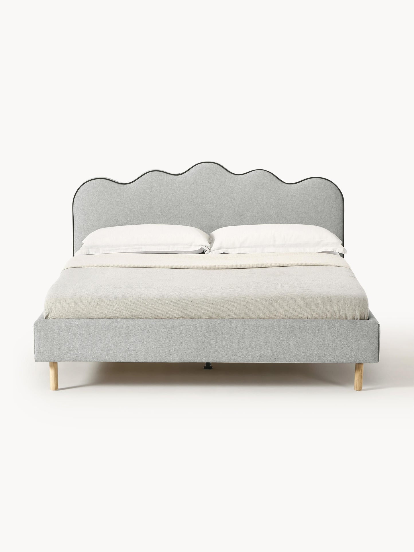 Romkade Upholstered Bed with Wavy Headboard