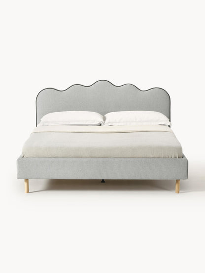 Romkade Upholstered Bed with Wavy Headboard