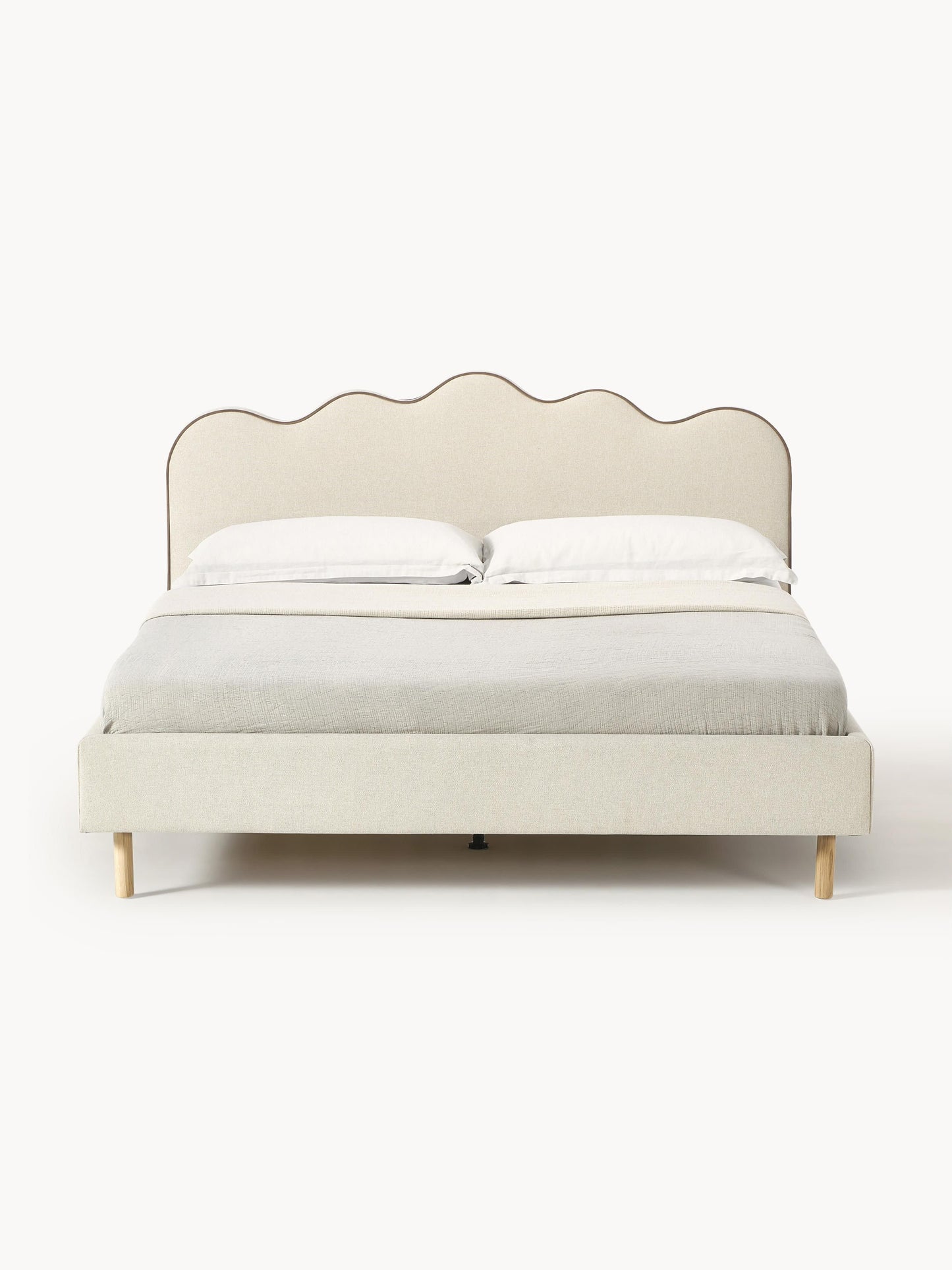 Romkade Upholstered Bed with Wavy Headboard