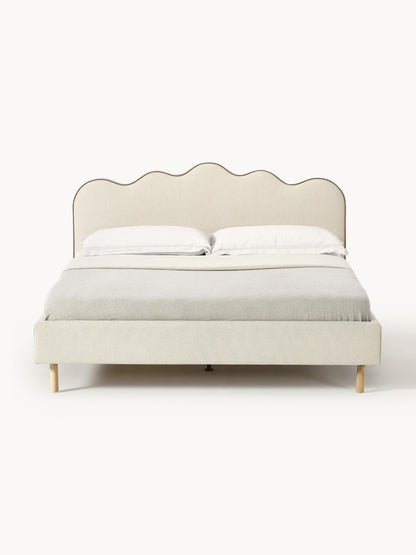 Romkade Upholstered Bed with Wavy Headboard
