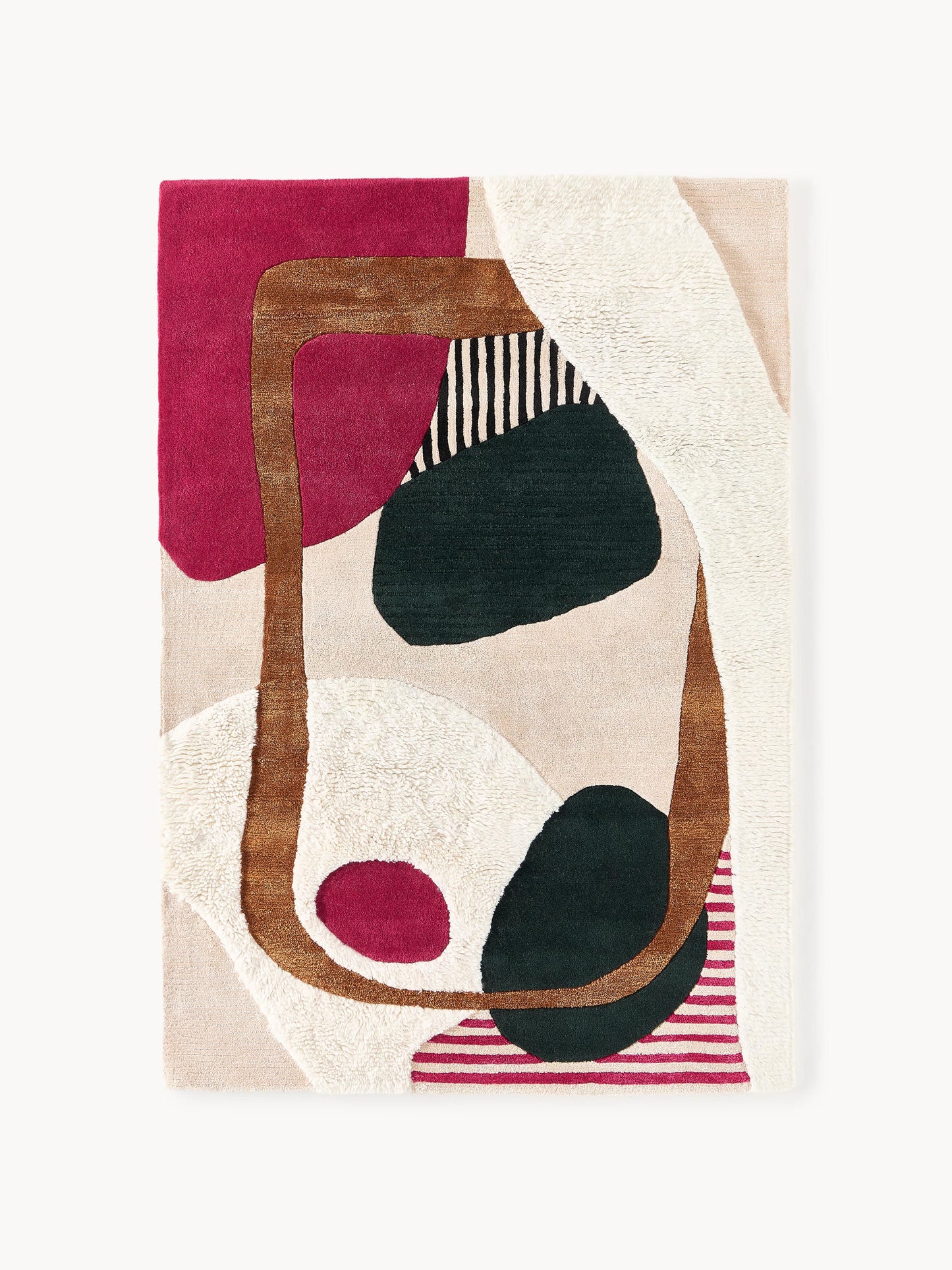 Roscmund Wool Rug, Hand-Tufted, with High-Low Texture