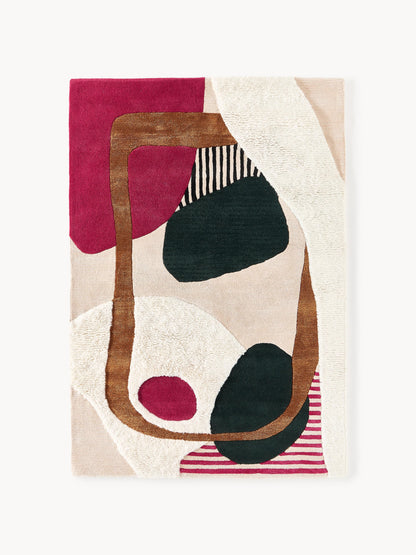 Roscmund Wool Rug, Hand-Tufted, with High-Low Texture