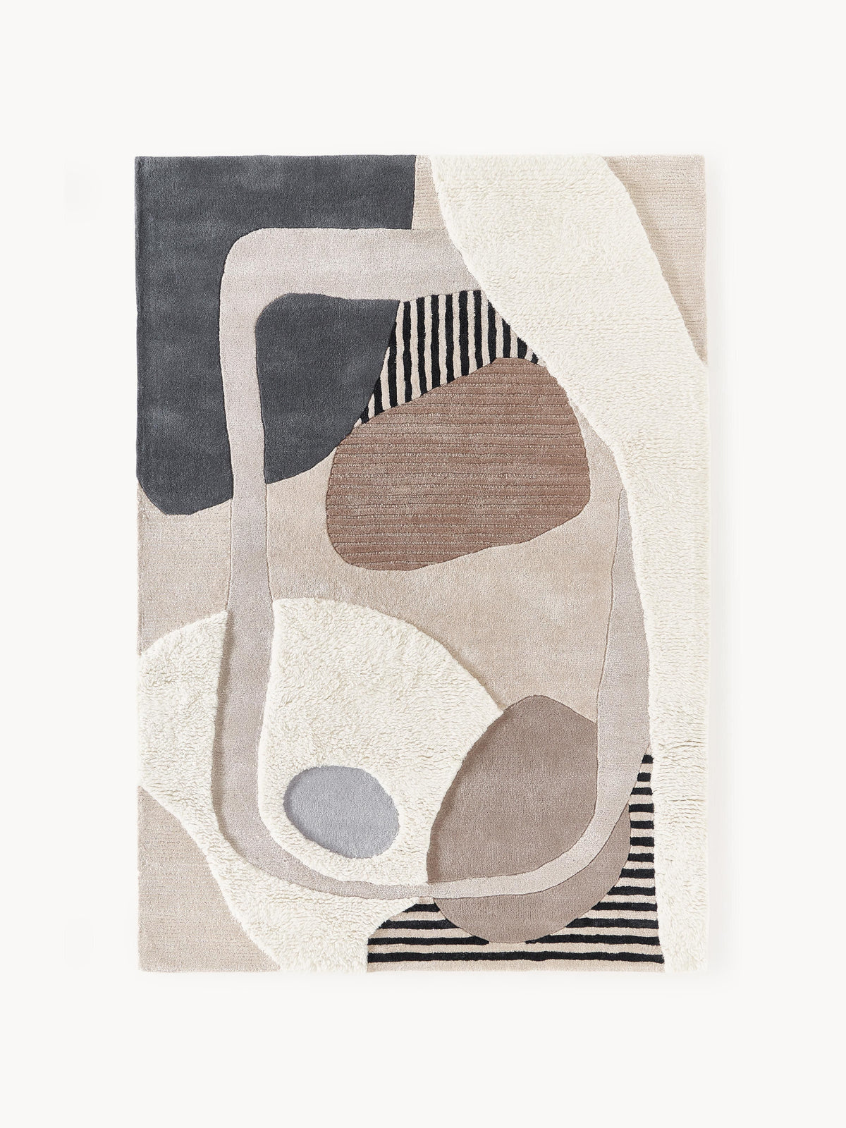 Roscmund Wool Rug, Hand-Tufted, with High-Low Texture