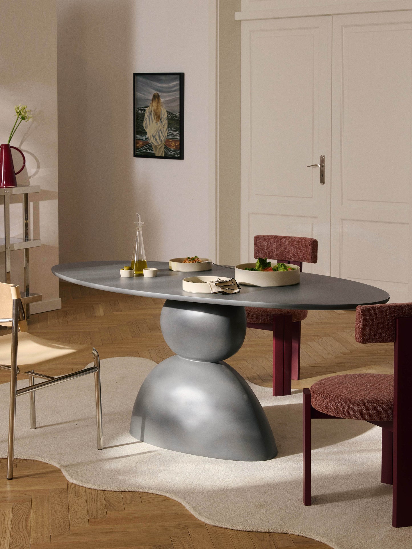 Sahrivo Oval Dining Table with Organic Design, 180 x 90 cm