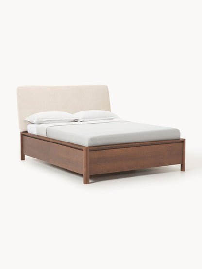 Santgrove Wooden Bed with Drawers and Upholstered Headboard