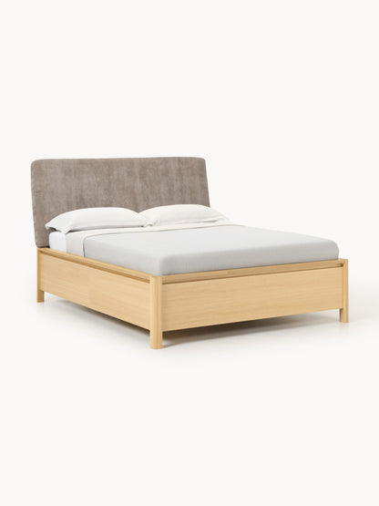 Santgrove Wooden Bed with Drawers and Upholstered Headboard