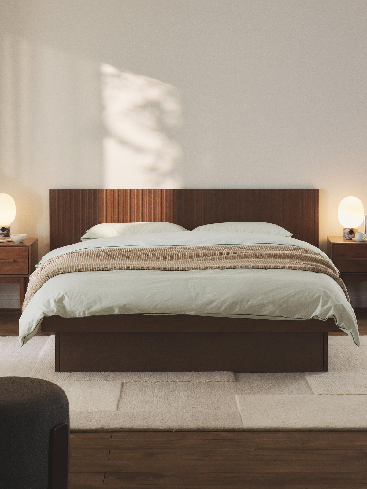 Satveno Wooden Bed with Headboard and Drawers