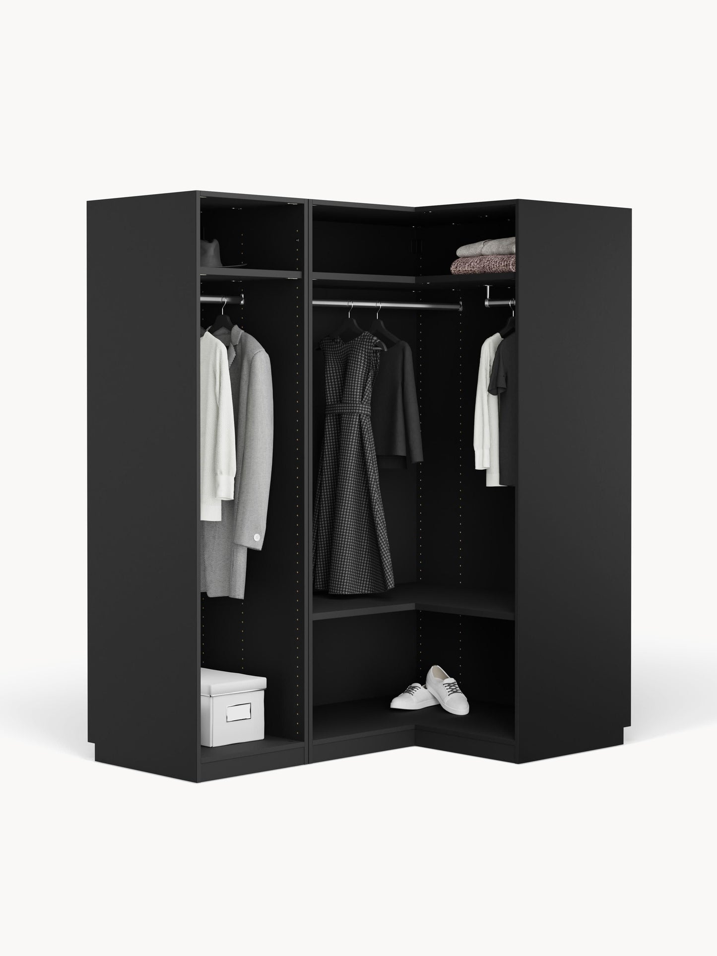Simvorth Modular Corner Wardrobe, 165 cm Wide, in Various Sizes