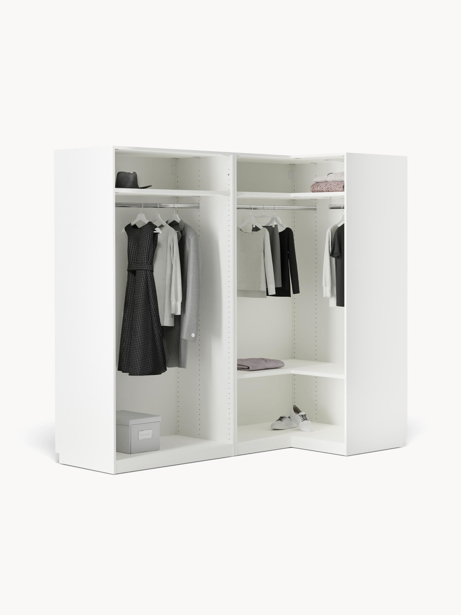Simvorth Modular Corner Wardrobe, 215 cm Wide, in Various Sizes