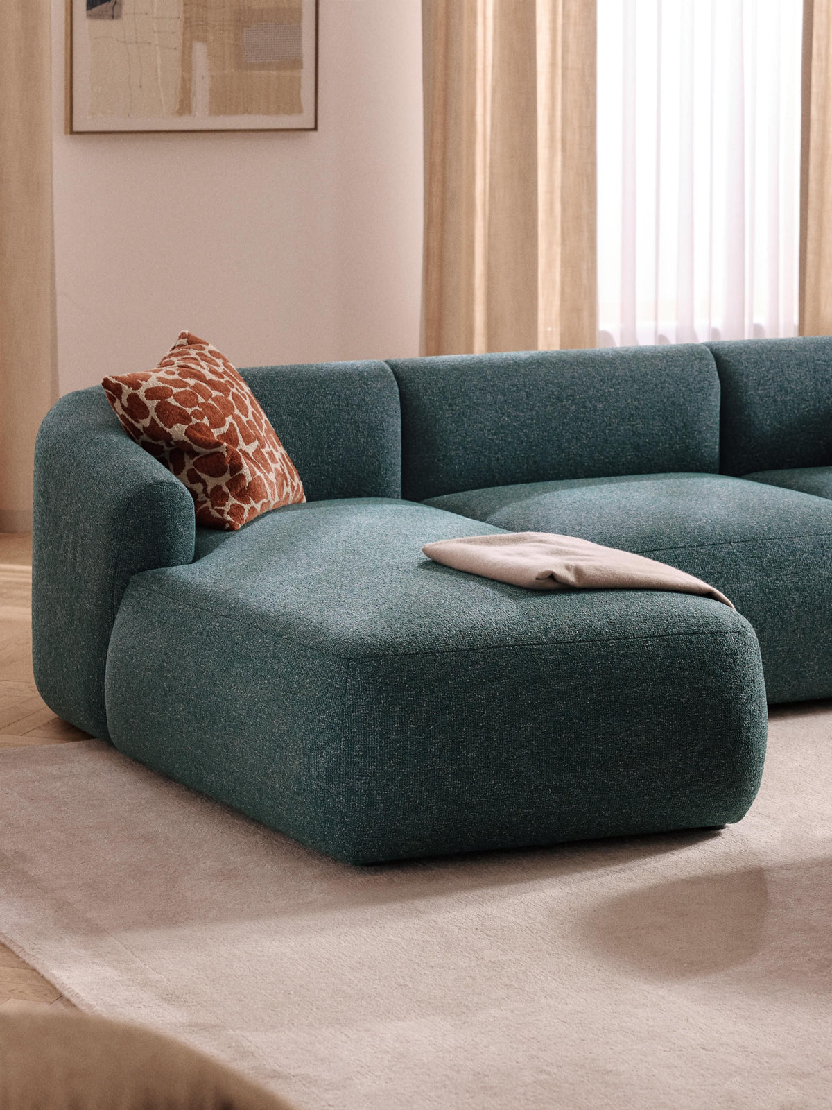 Sovranth Chaise Corner Module in Bouclé