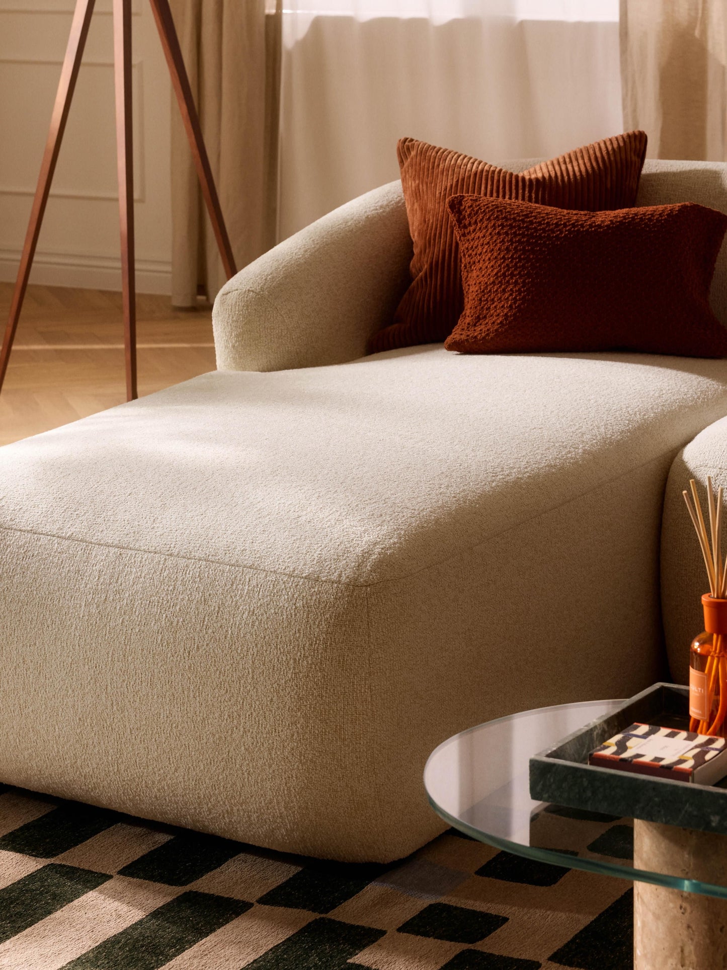 Sovranth Chaise Corner Module in Bouclé