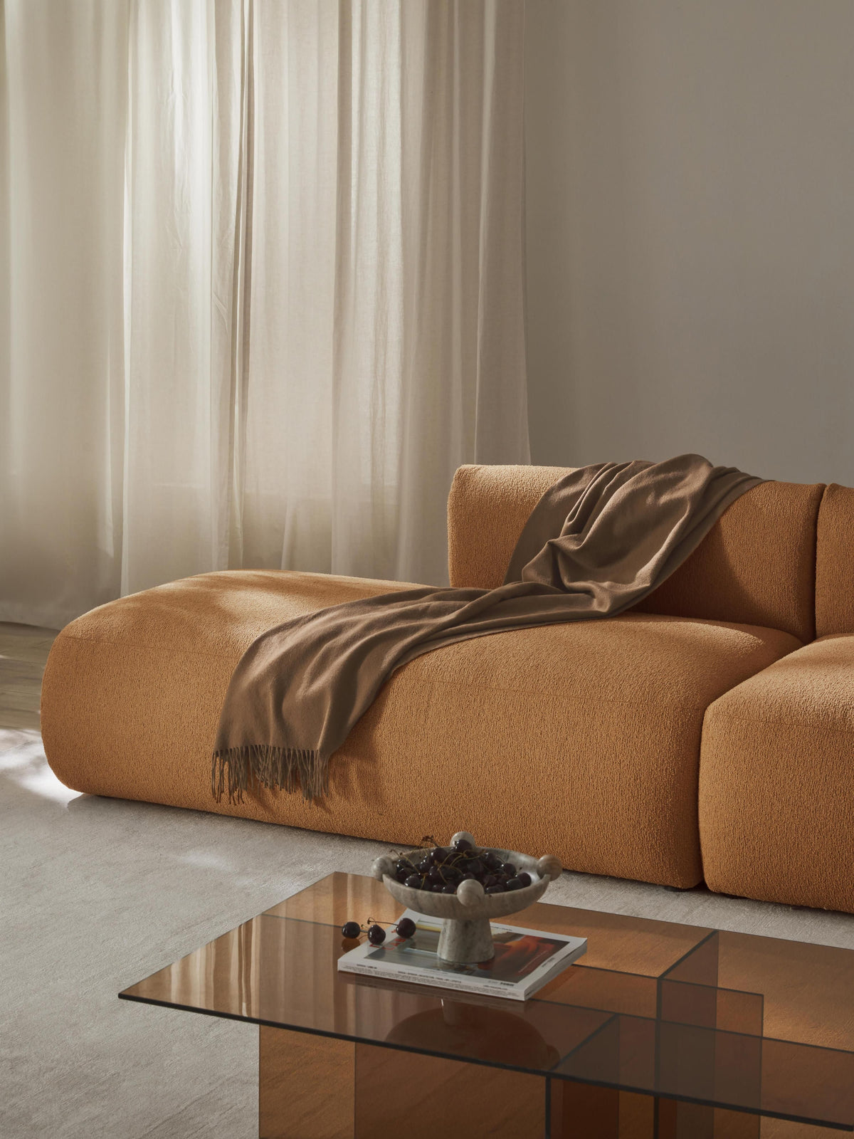 Sovranth Chaise Module in Bouclé