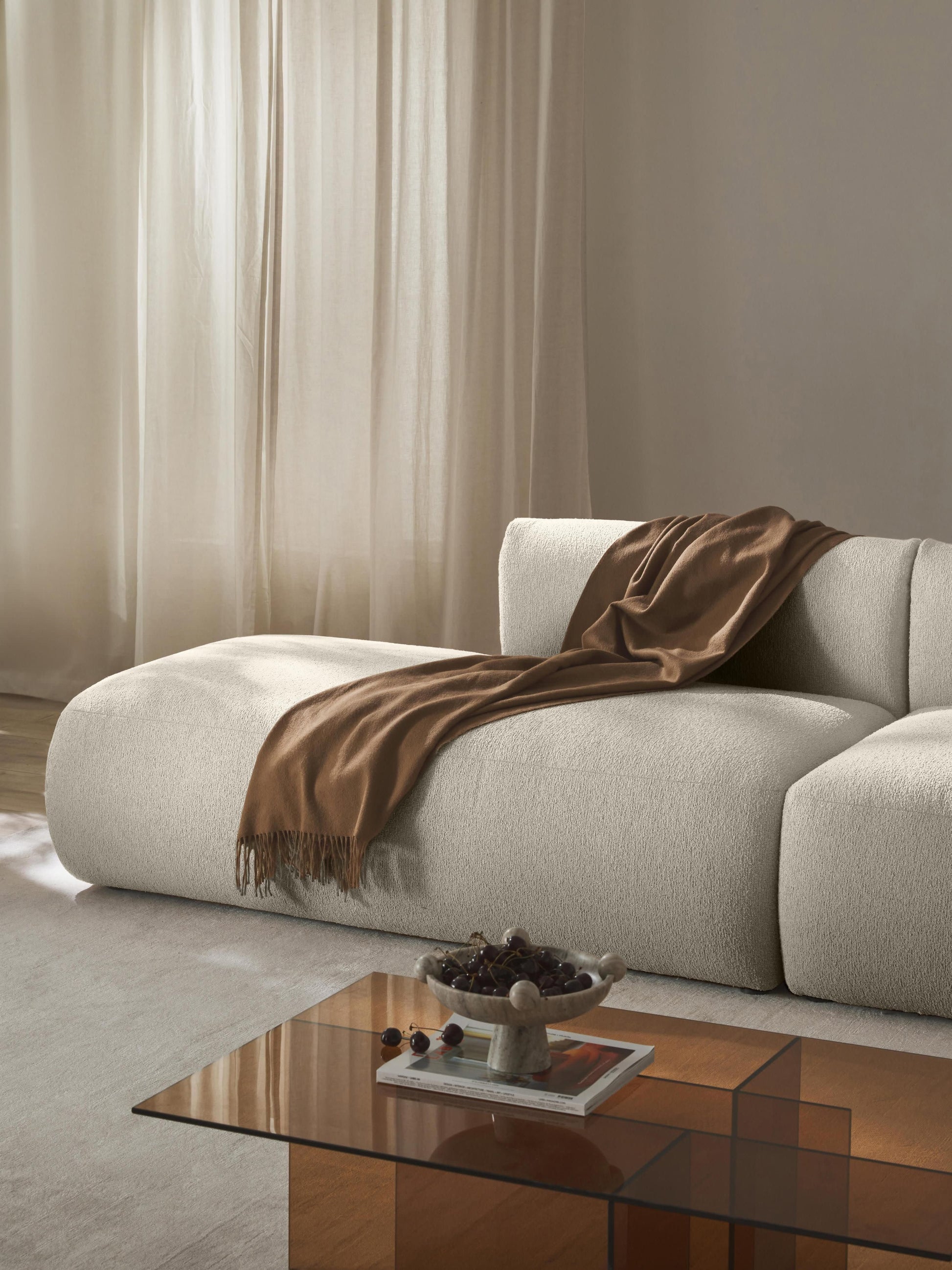 Sovranth Chaise Module in Bouclé
