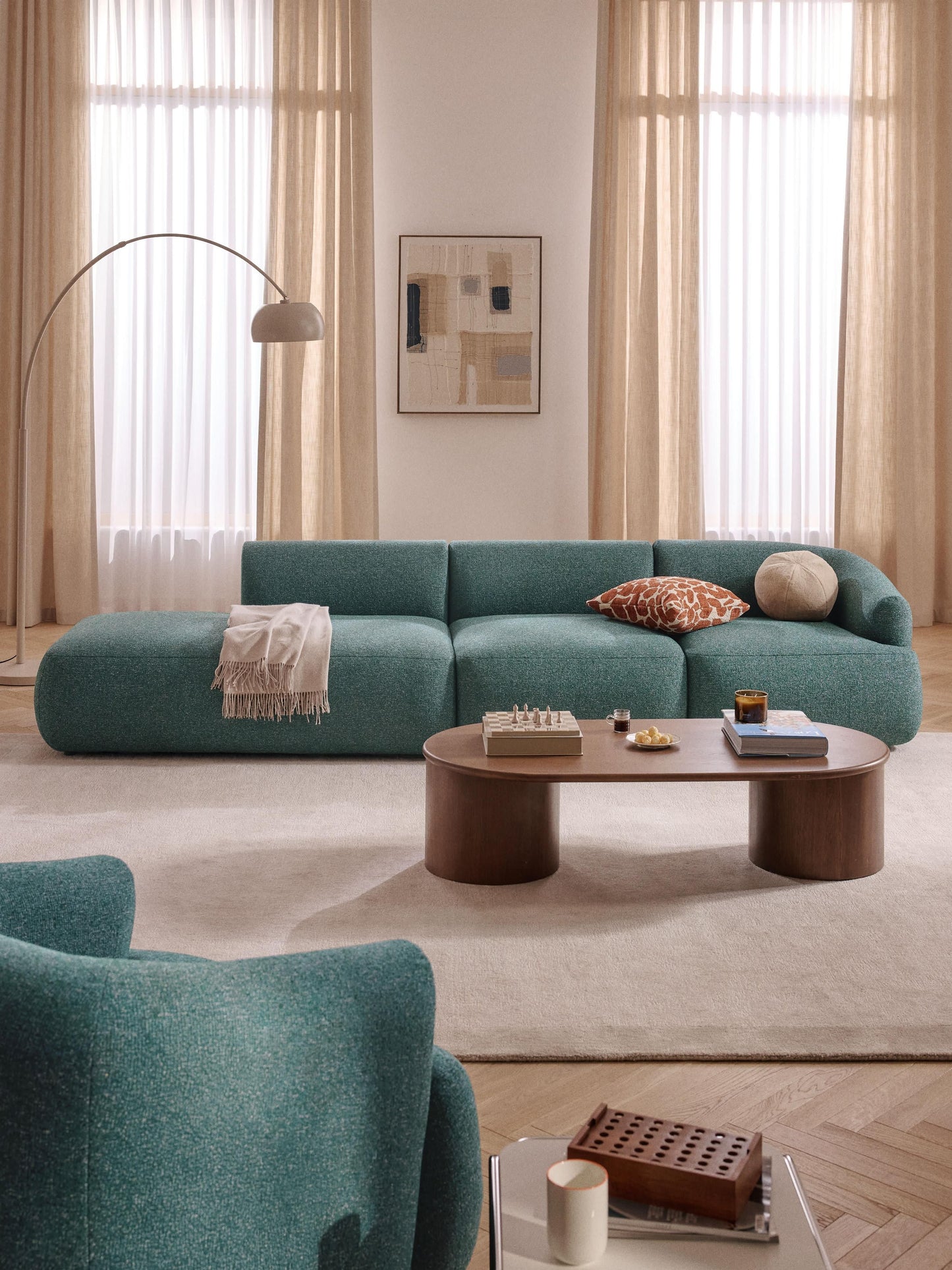 Sovranth Modular Chaise in Bouclé (2-Seater)