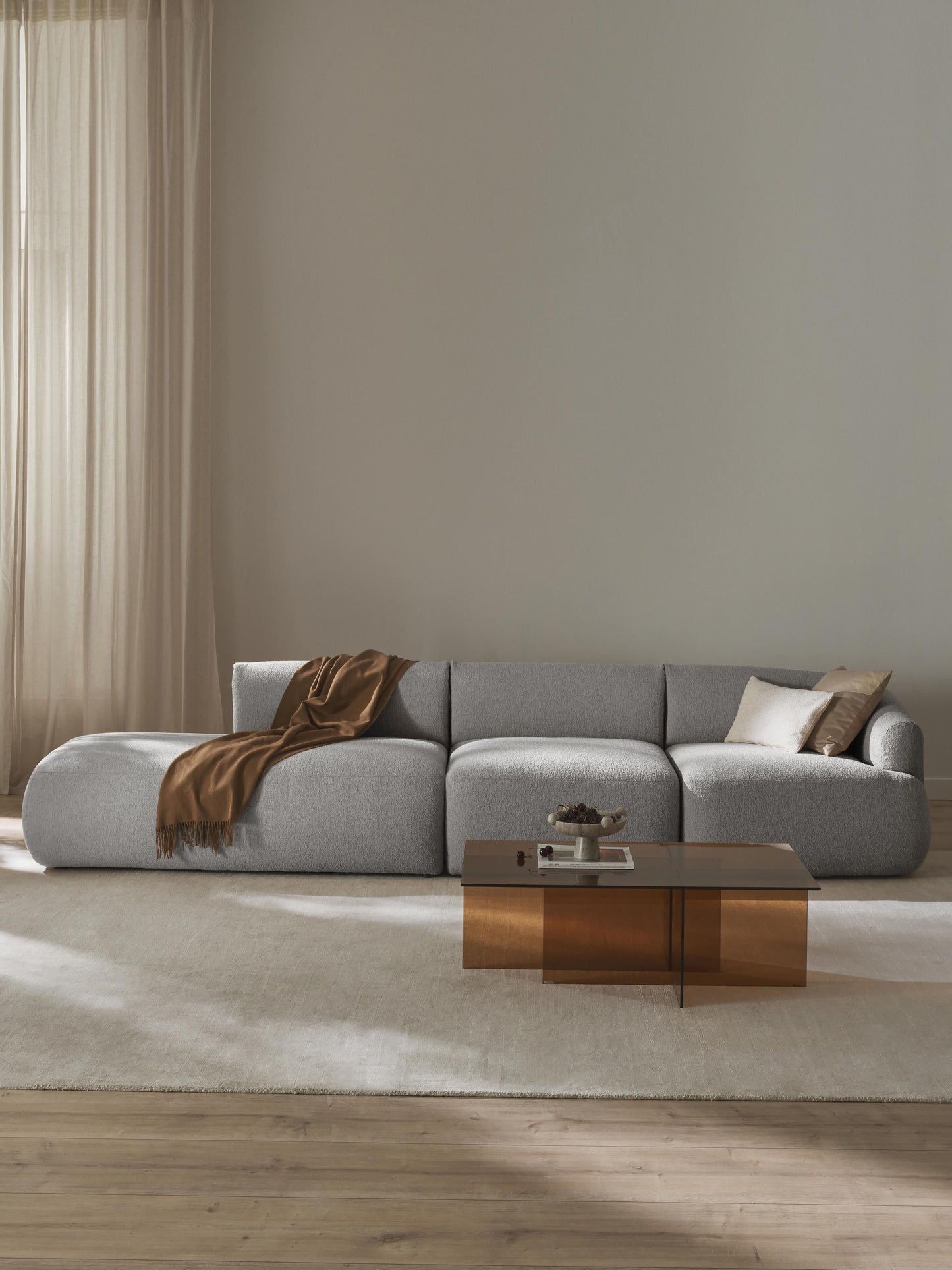Sovranth Modular Chaise in Bouclé (2-Seater)