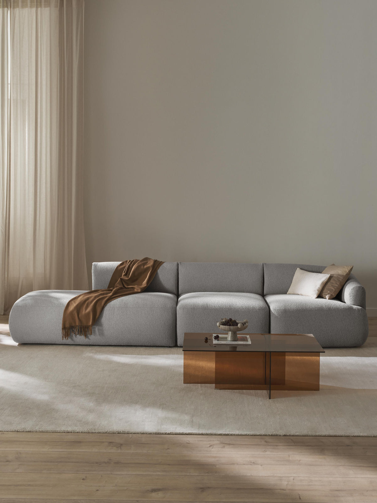 Sovranth Modular Chaise in Bouclé (2-Seater)