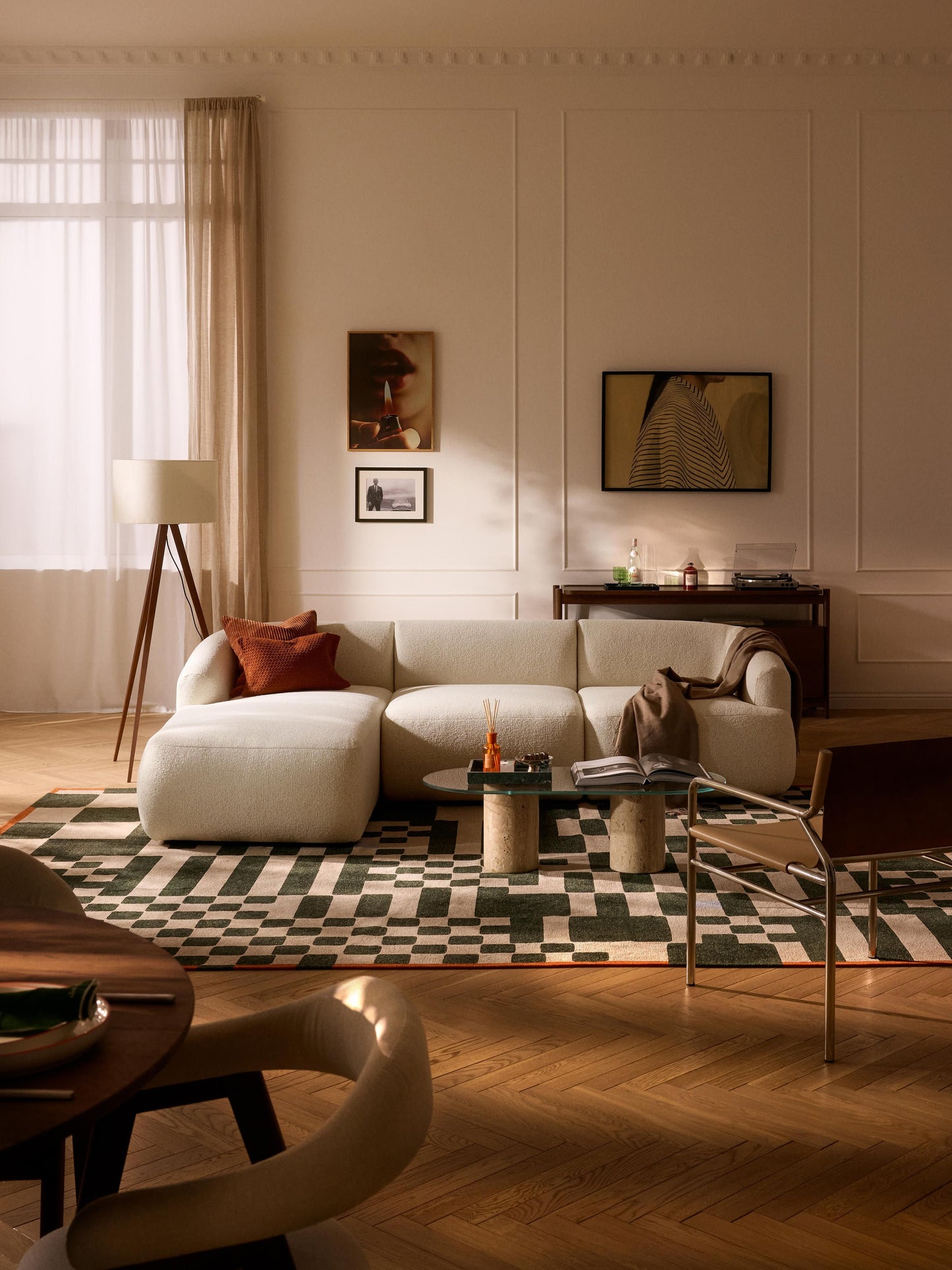 Sovranth Modular Corner Sofa in Bouclé (3-Seater)