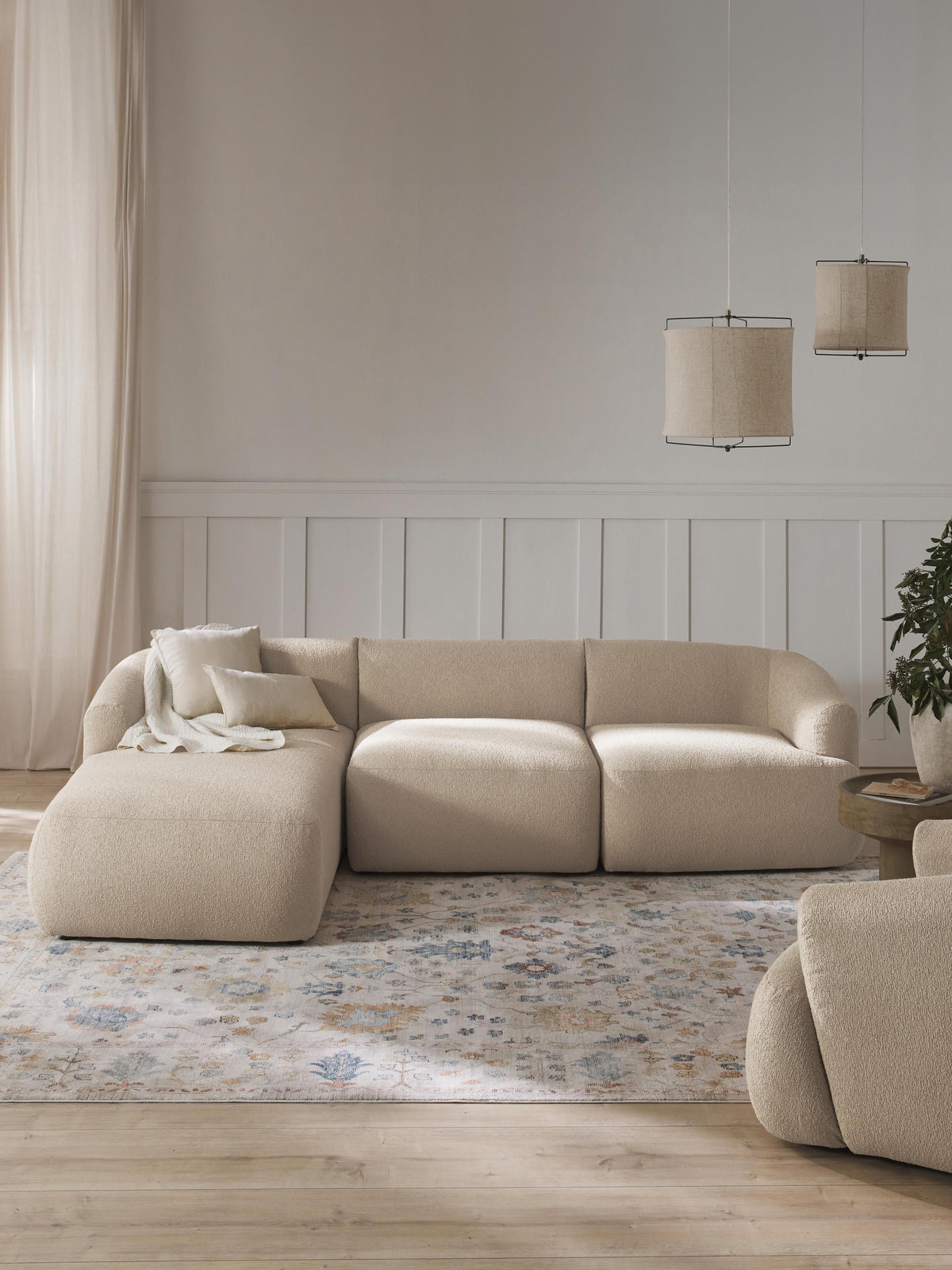Sovranth Modular Corner Sofa in Bouclé (3-Seater)
