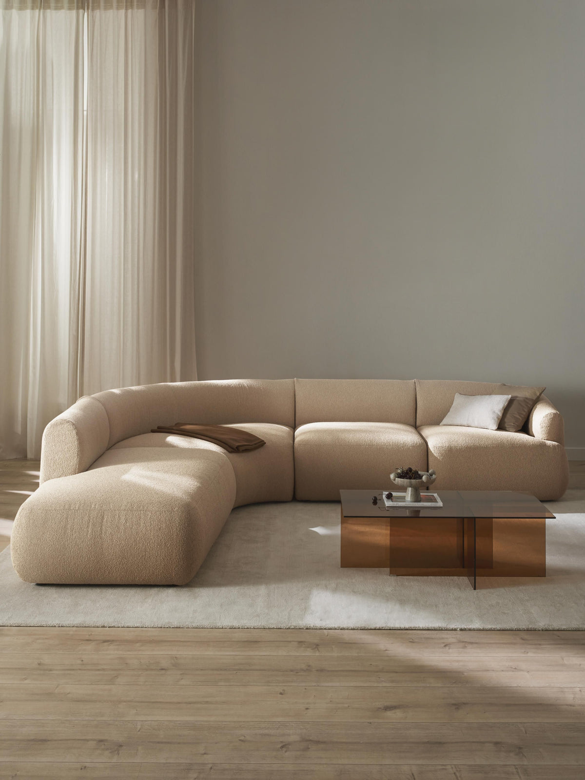 Sovranth Modular Corner Sofa in Bouclé, 4-Seater