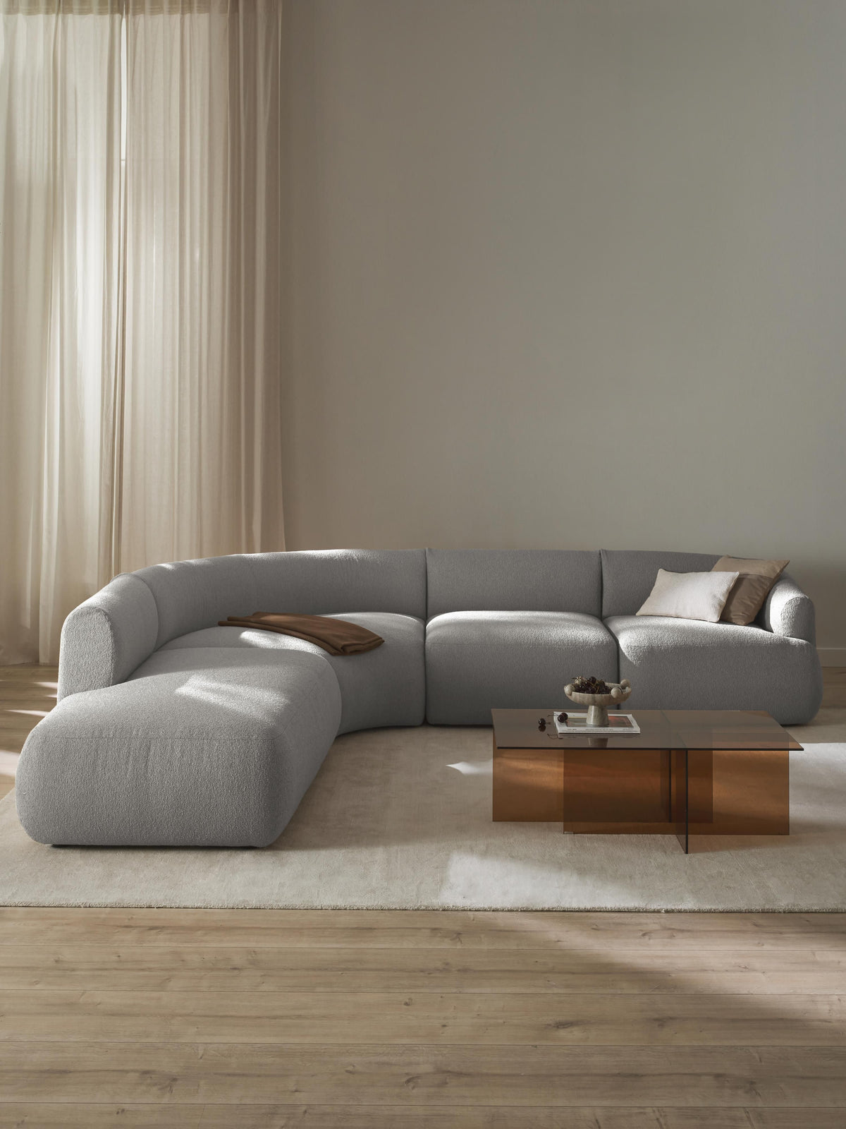Sovranth Modular Corner Sofa in Bouclé, 4-Seater