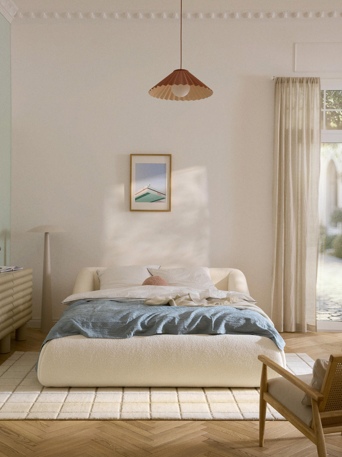 Sovranth Upholstered Bed in Teddy