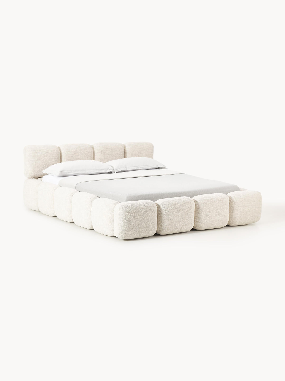 Taybris Bouclé Upholstered Bed with Storage
