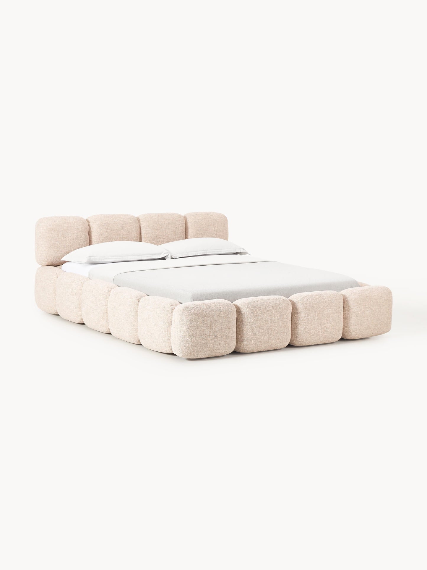 Taybris Bouclé Upholstered Bed with Storage