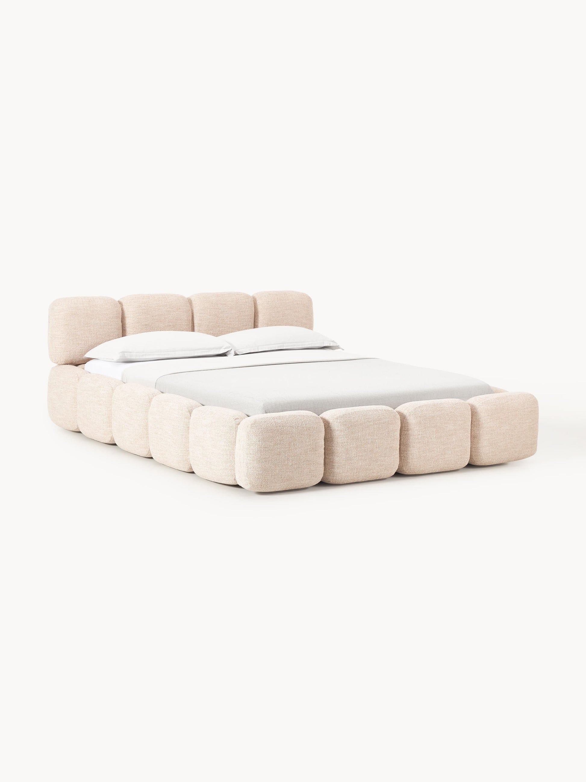 Taybris Bouclé Upholstered Bed with Storage