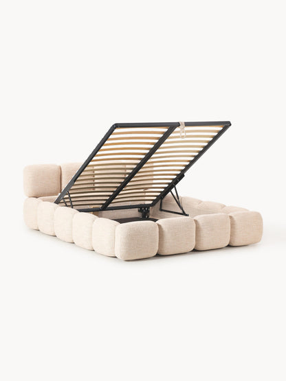 Taybris Bouclé Upholstered Bed with Storage