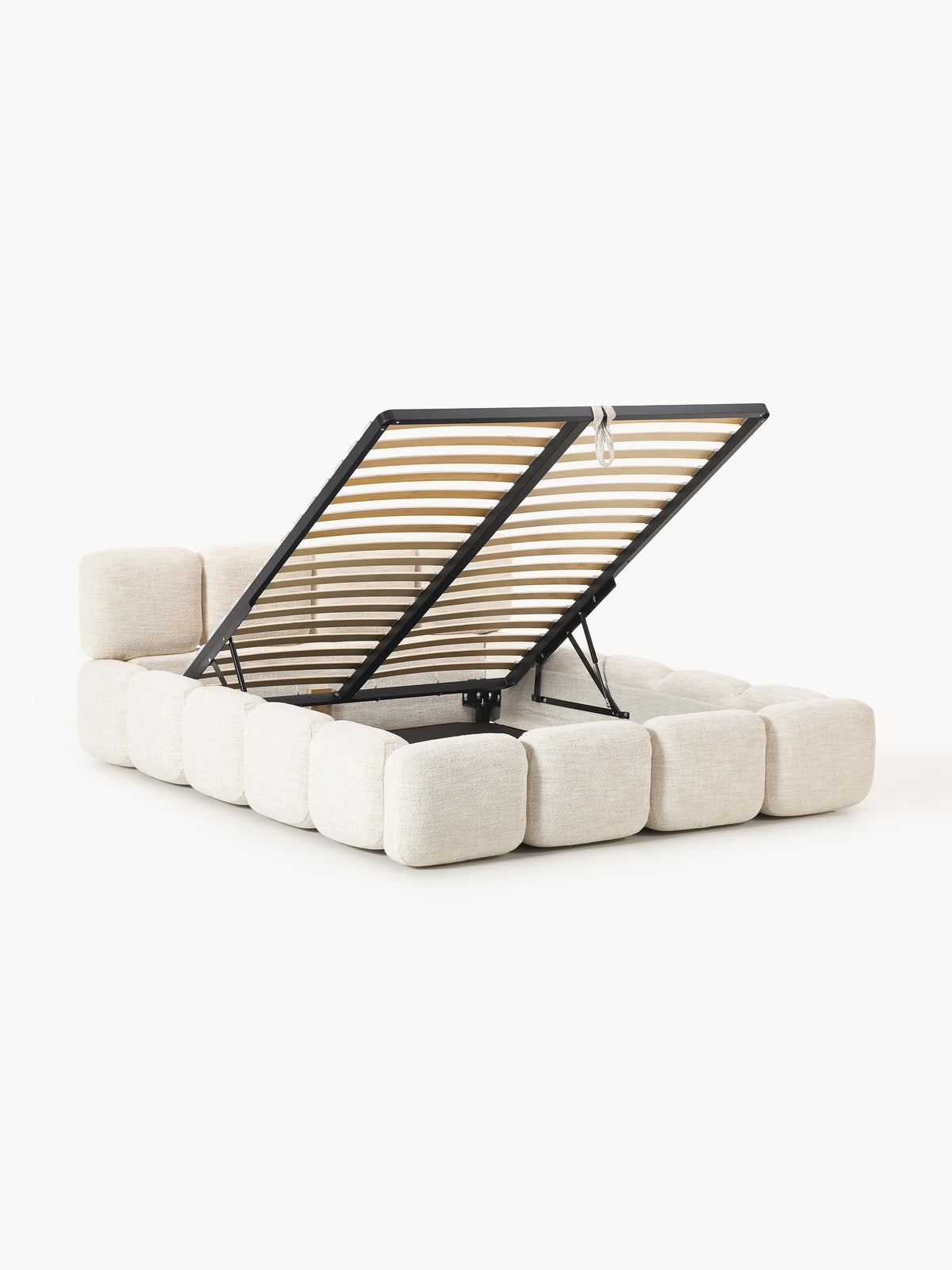 Taybris Bouclé Upholstered Bed with Storage