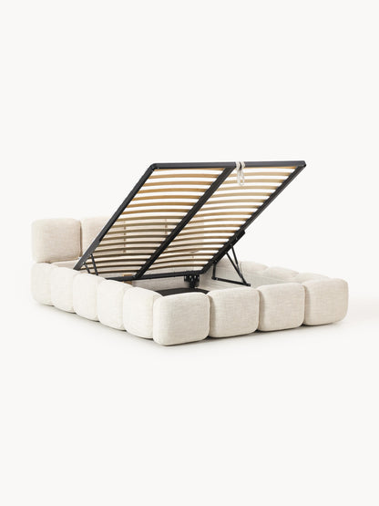 Taybris Bouclé Upholstered Bed with Storage