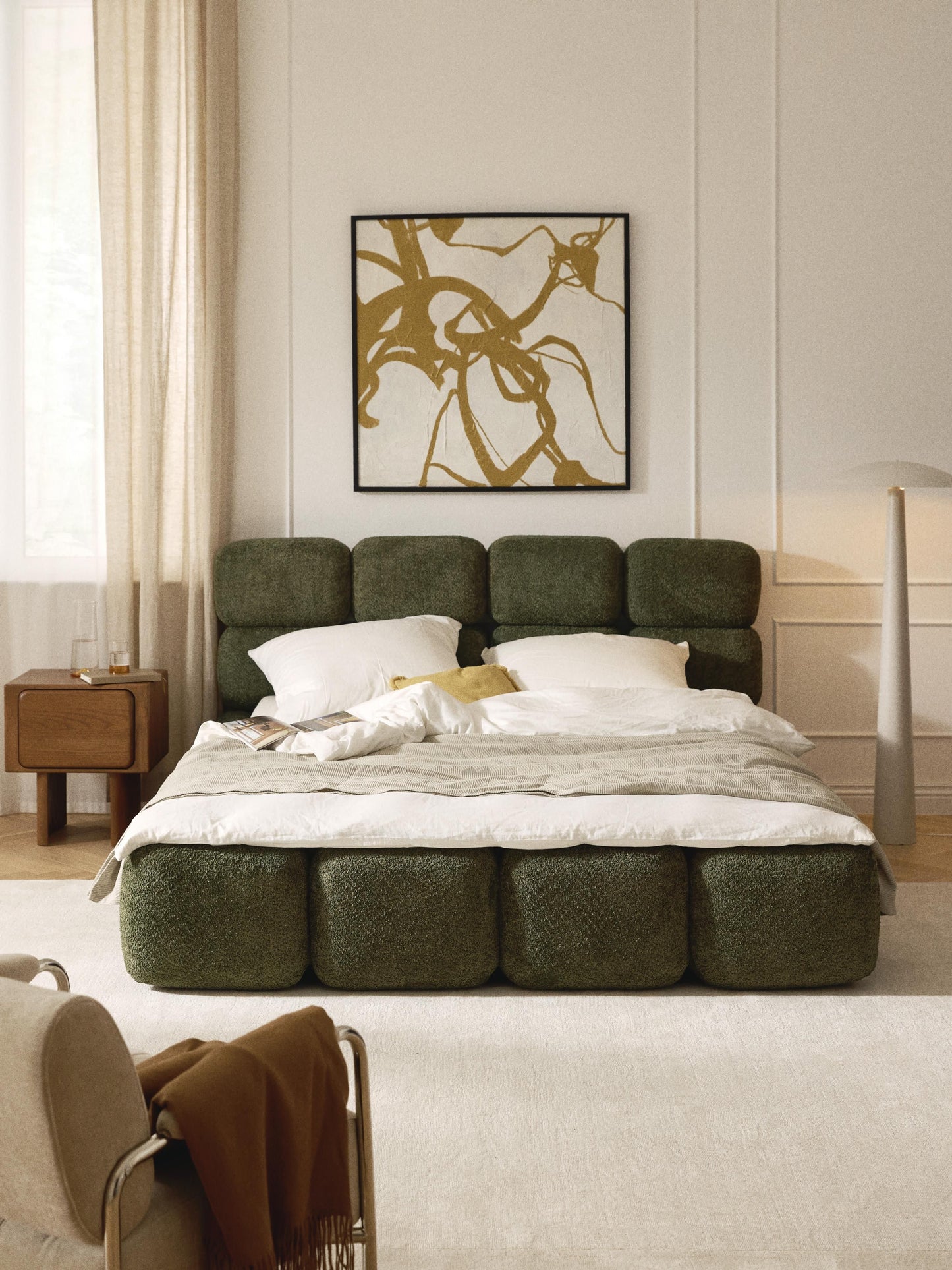Taybris Teddy Bouclé Upholstered Bed