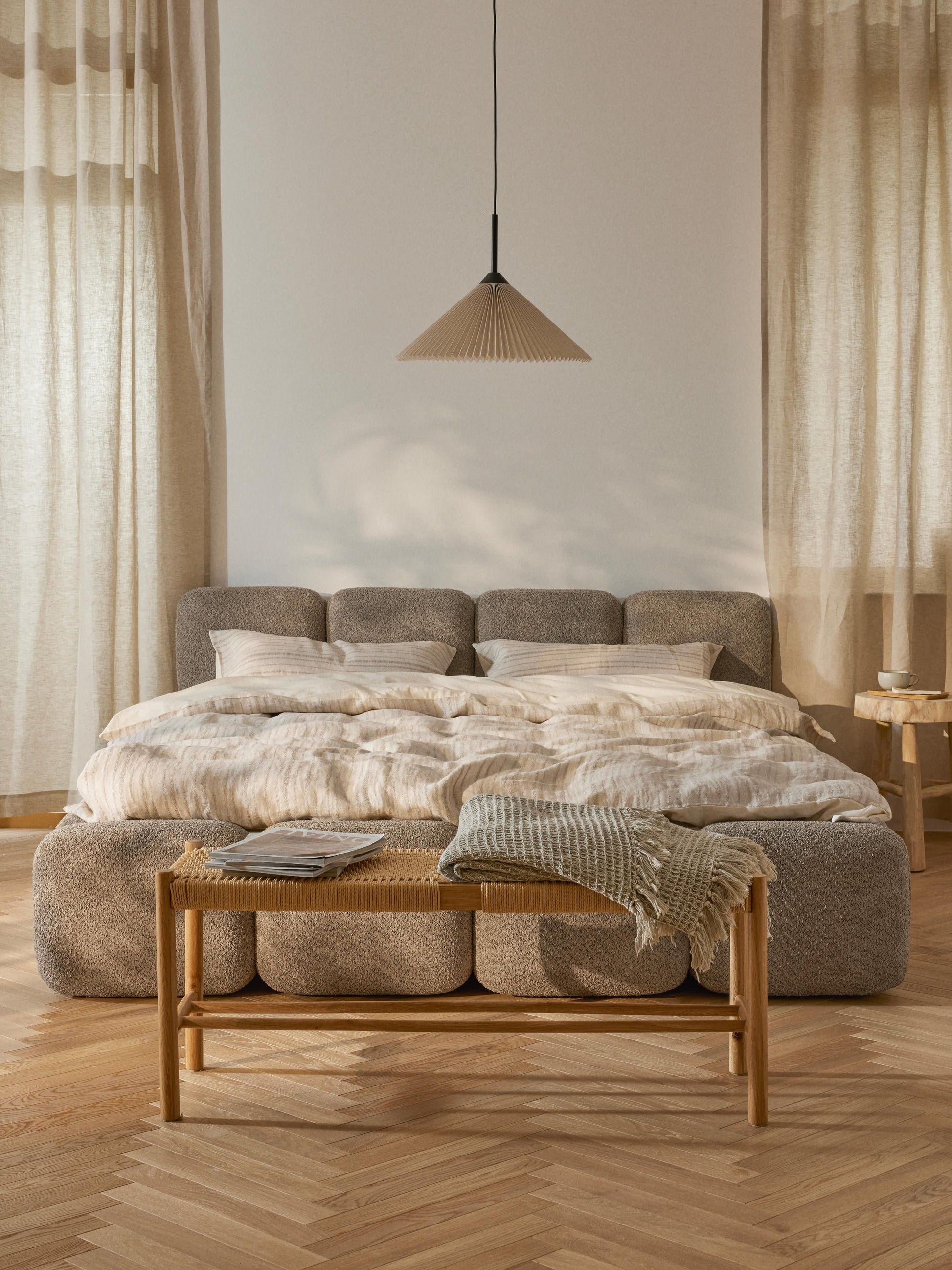 Taybris Teddy Bouclé Upholstered Bed