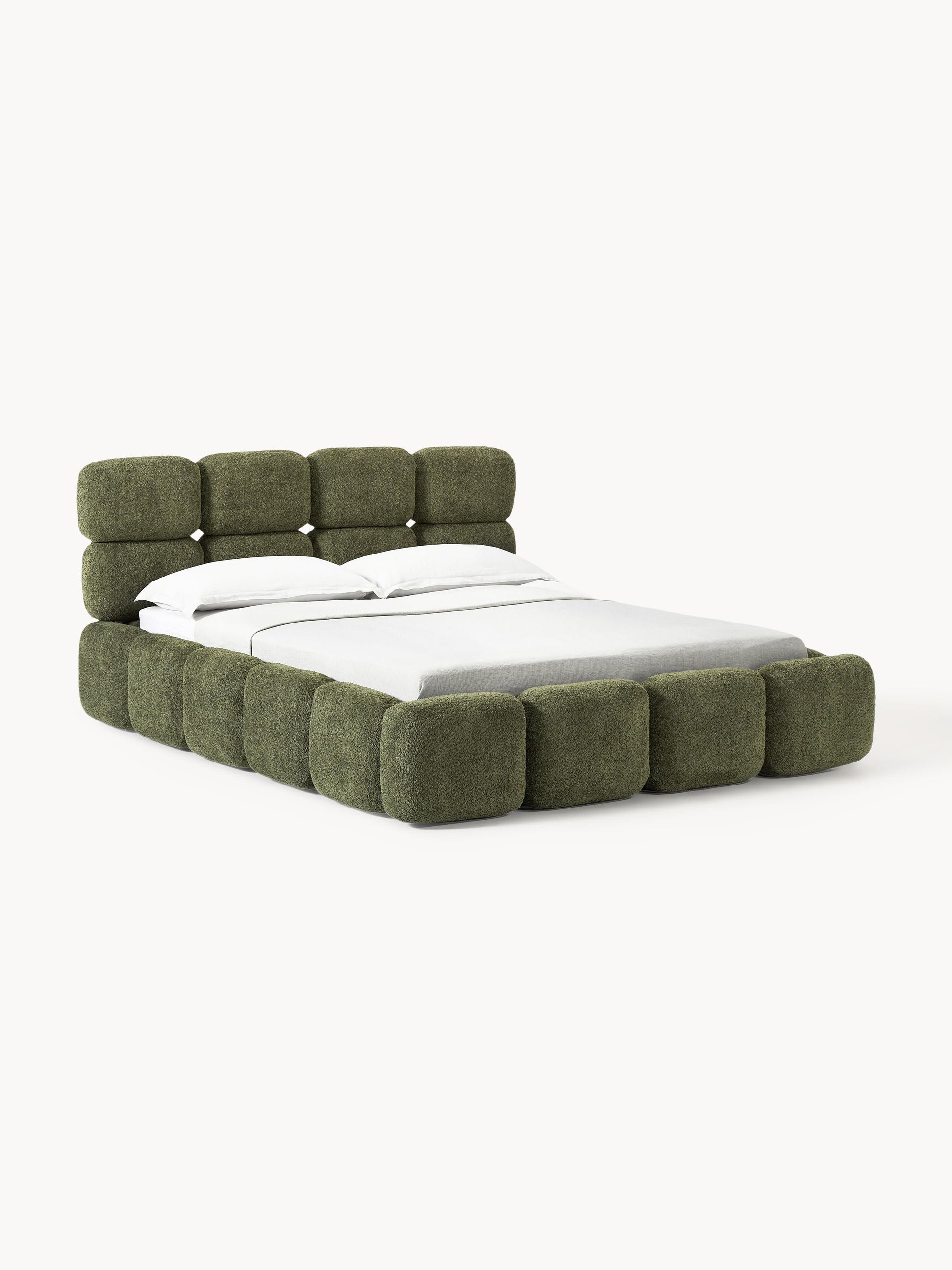 Taybris Upholstered Bed in Teddy Bouclé with Storage