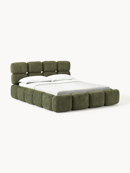Taybris Upholstered Bed in Teddy Bouclé with Storage