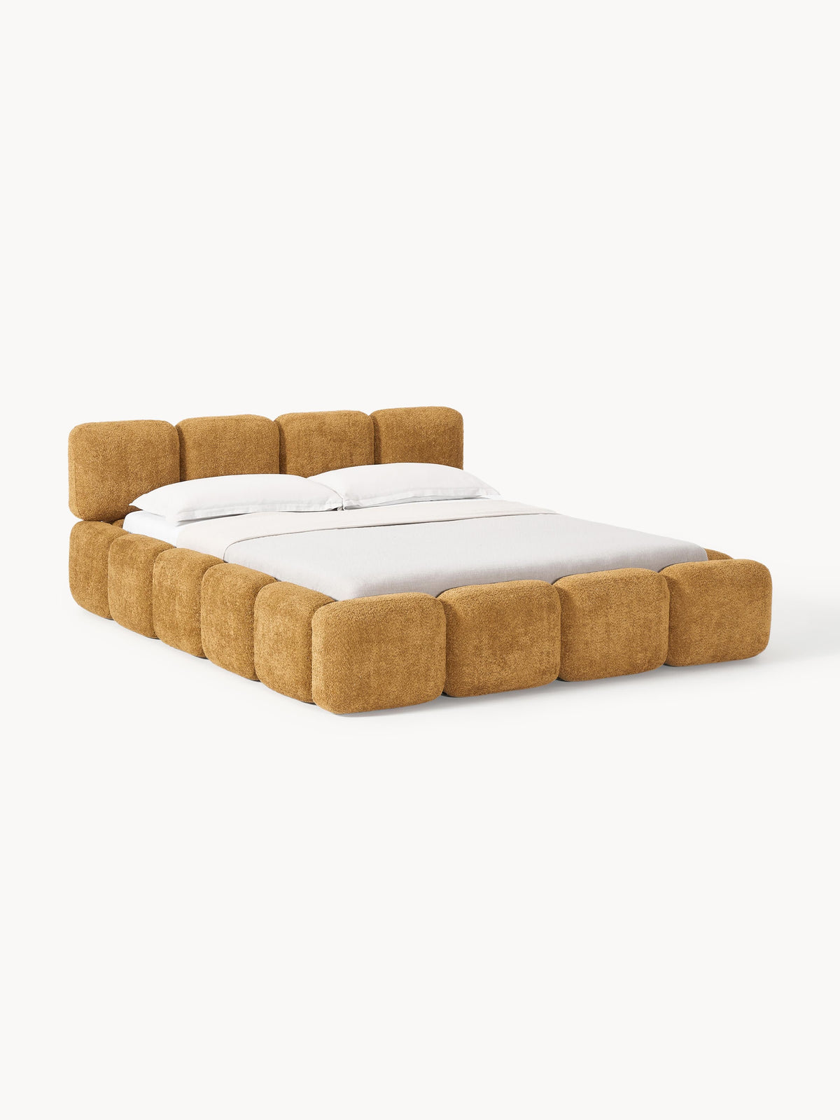 Taybris Upholstered Bed in Teddy Bouclé with Storage