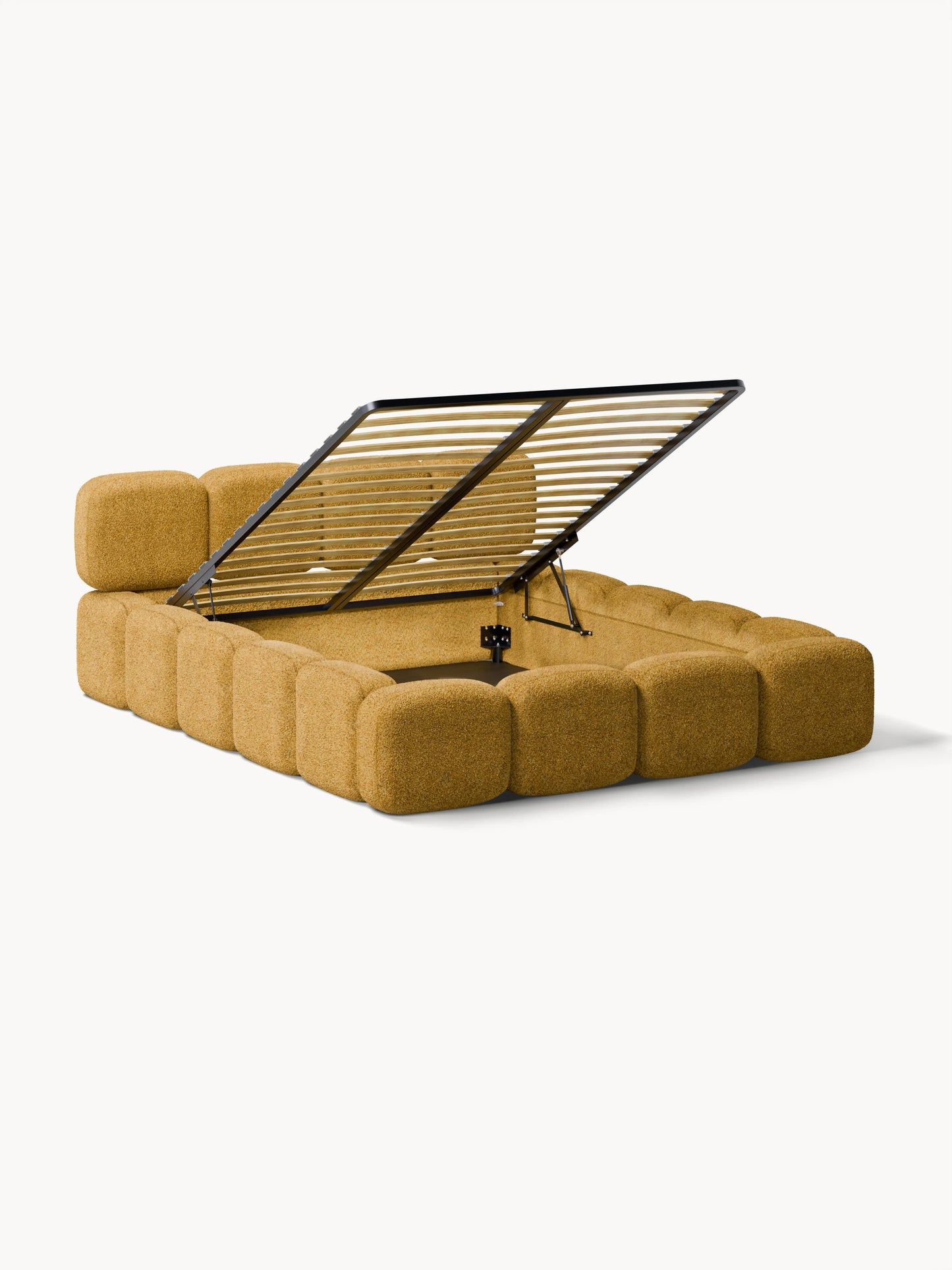 Taybris Upholstered Bed in Teddy Bouclé with Storage
