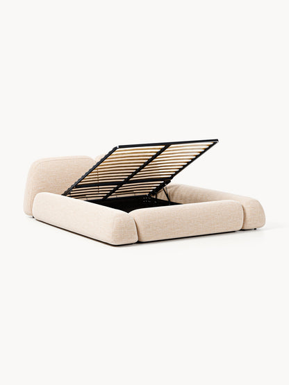Wolgarth Bouclé Bed with Storage, Upholstered