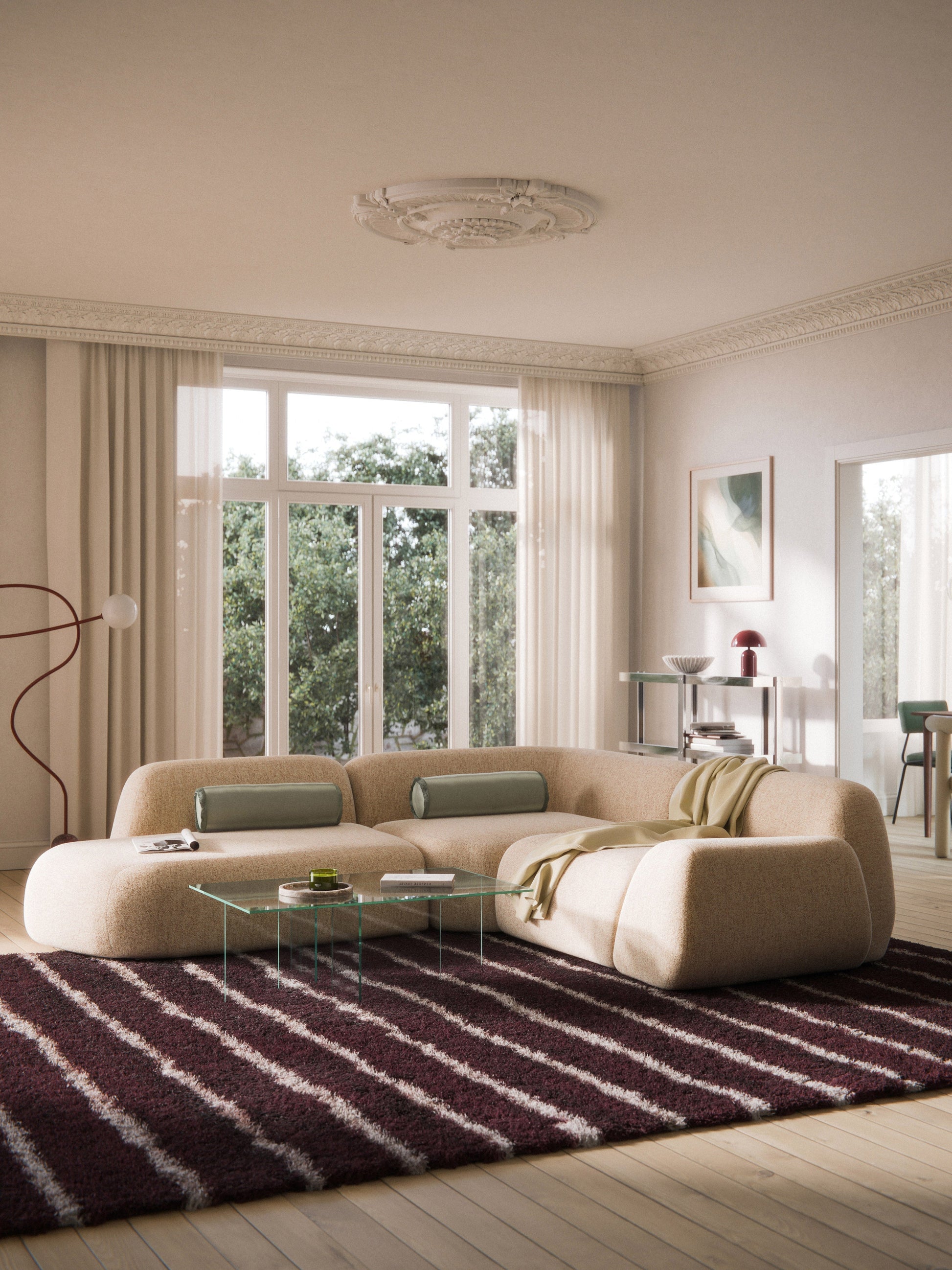 Wolgarth Modular Bouclé Corner Sofa (4-Seater) with Chaise Longue