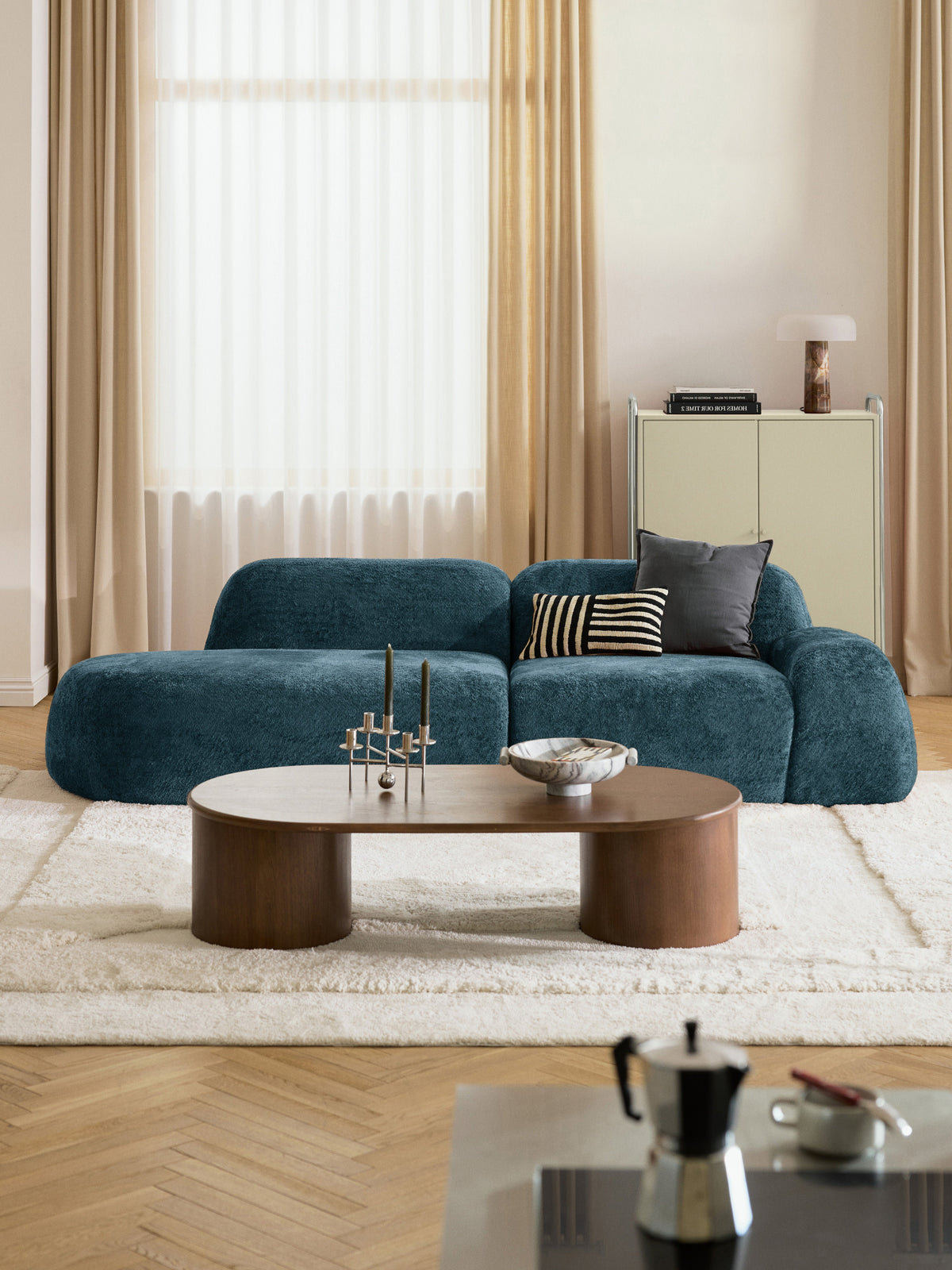 Wolgarth Modular Chaise in Teddy Bouclé (3-Seater)