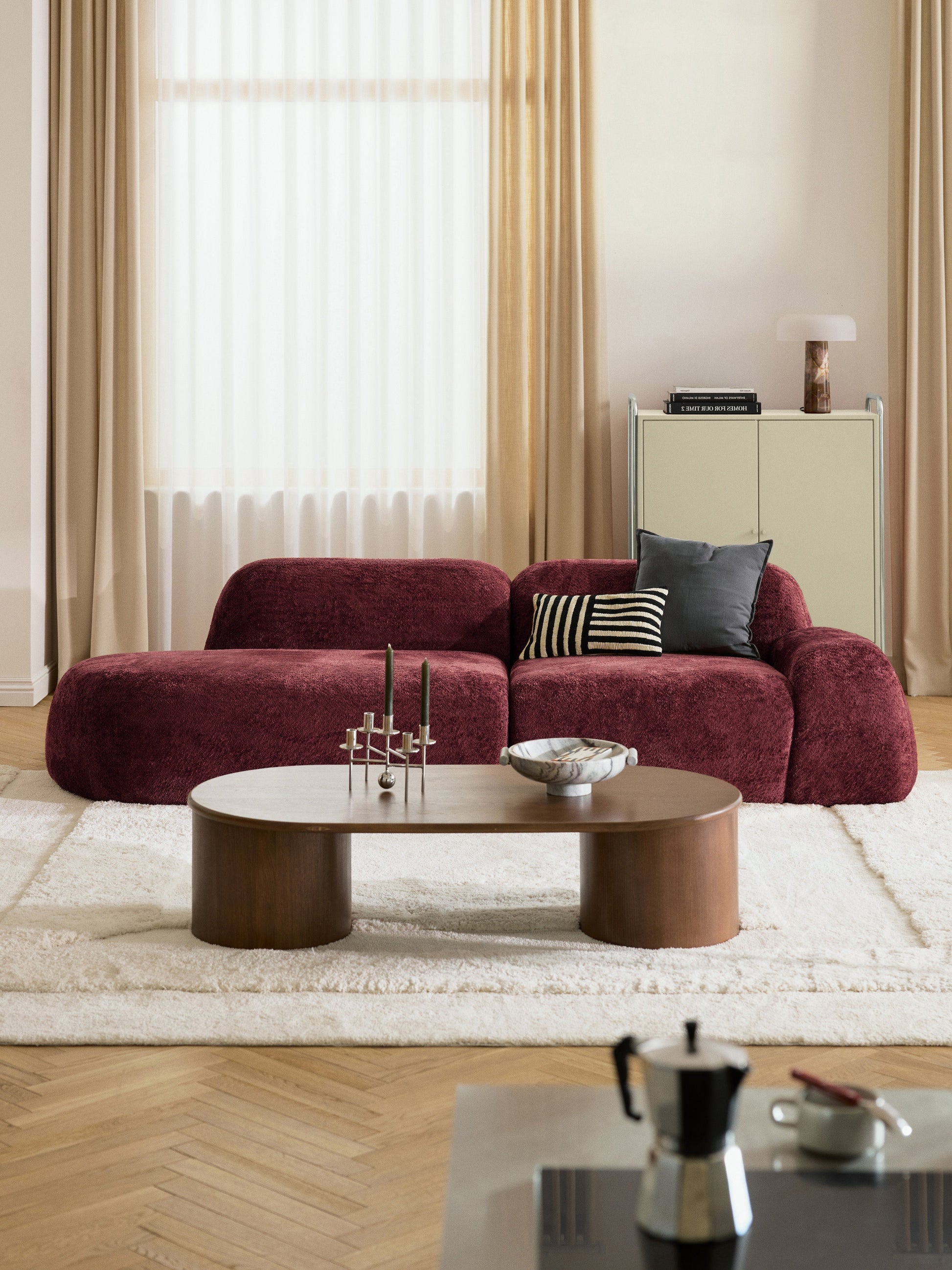 Wolgarth Modular Chaise in Teddy Bouclé (3-Seater)