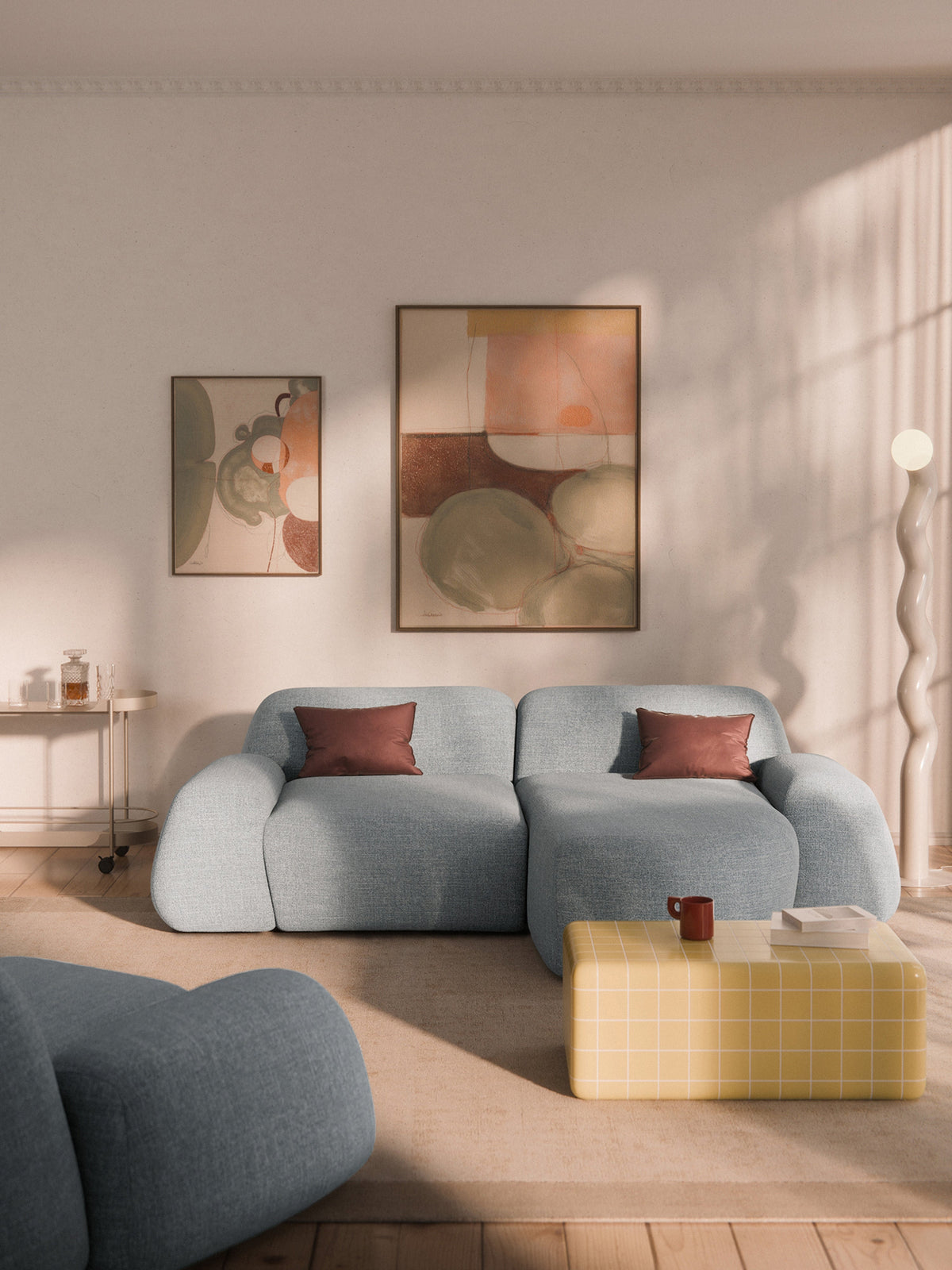 Wolgarth Modular Corner Sofa, Bouclé, 3-Seater